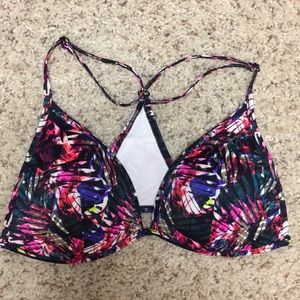 VS Pink patterned swim top